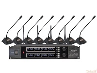 LA-U808 UHF红外自动对频无线会议麦克风(一拖八)